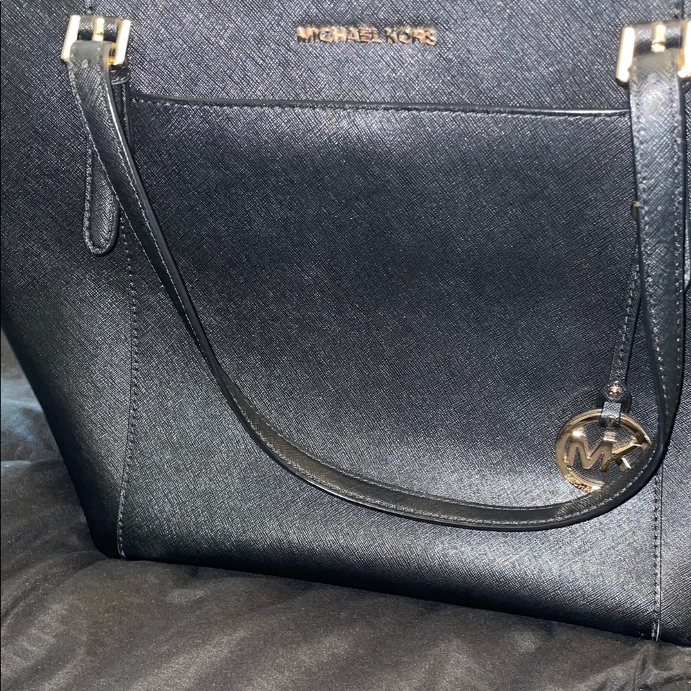 Michael Kors Black Tote with Gold Accents